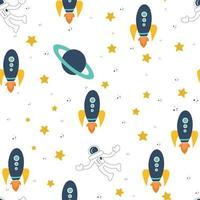 Seamless Rockets pattern graphic. Can be used for creative projects vector