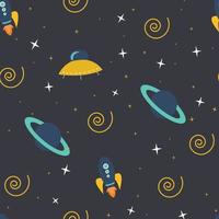 Seamless Outer space pattern. Can be used for creative projects vector