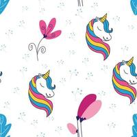 gráfico de patrones sin fisuras de unicornio. texturas superficiales para textiles vector