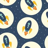 Seamless Rockets pattern graphic. Can be used for creative projects vector