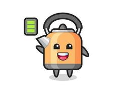 kettle mascot character with energetic gesture vector