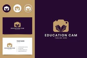 book camera negative space logo design vector