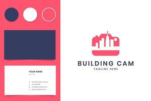 building camera negative space logo design vector