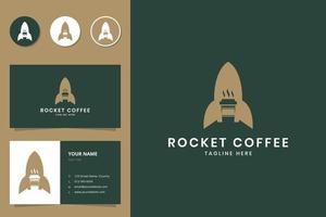 diseño de logotipo de espacio negativo de café cohete vector