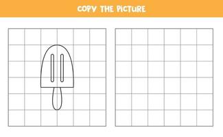Copy the picture of ice cream. Logical game for kids. vector