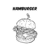 Hamburger drawing sketch vector