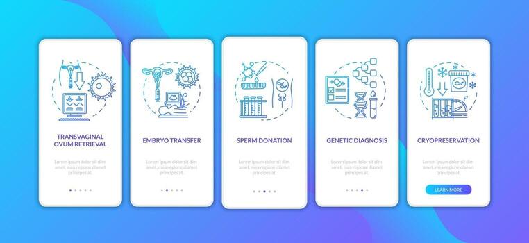 Reproduction onboarding mobile app page screen with concepts vector