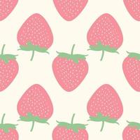 Seamless childish pattern with colorful strawberry vector background.