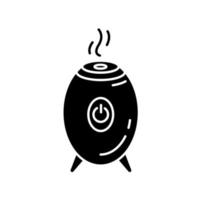 Air filter, steam humidifier black glyph icon vector