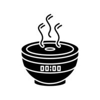 Air filter with timer, modern device black glyph icon vector