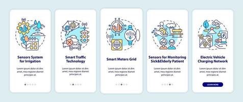 Smart city projects onboarding mobile app page screen vector