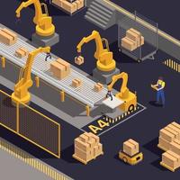 Warehouse Robotics Isometric Element vector