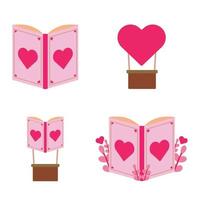 international literacy day illustration. romantic book illustration vector