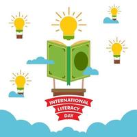 international literacy day illustration. book illustration design vector