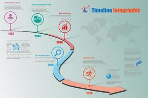 puntero infográfico de línea de tiempo de hoja de ruta empresarial diseñado vector