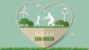 Green energy environmentally friendly reduce global warming concepts vector