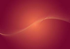 Abstract dynamic wave dots array particles flowing red background