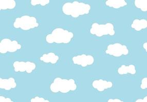 Seamless pattern hand drawn cloudy different on blue sky background vector