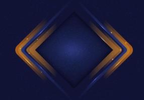 Abstract geometric square rounded frame layered dark blue background vector