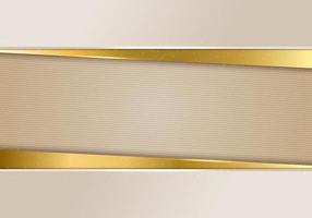 Plantilla de fondo de lujo de corte de papel de rayas de oro beige abstracto 3d vector