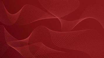 Fondo rojo elegante abstracto con ondas de línea fluida vector