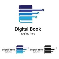 icono de vector de tecnología de logotipo de libro digital