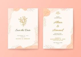 plantilla de tarjeta de boda romántica y hermosa vector