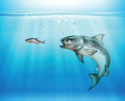 Hunting Fish Realistic Background vector