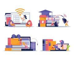 Wireless Devices Flat Concept vector