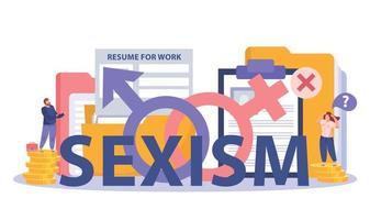 Sexism Discrimination Flat Composition vector