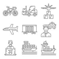 Transportation Thin Line Icons Sets vector