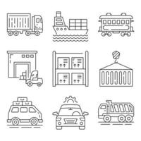 Transportation Thin Line Icons Sets vector