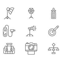 Photography Thin Line Icons Sets vector