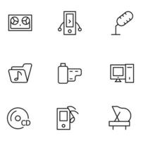 Music Thin Line icons Sets vector