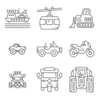Transportation Thin Line Icons Sets vector