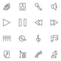 Music Thin Line icons Sets vector