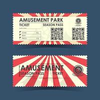 Amusement park ticket. Vintage design element. Vector illustration