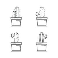 Cactus line icons. vector illustration