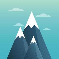 Mountain landscape, Minimal hill. halftone design. Vector illustration