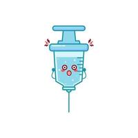 Cute syringe character illustration smile happy mascot logo kids play vector