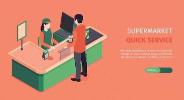 Supermarket Service Horizontal Banner vector