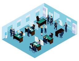 Isometric Recruiting Office Composition vector