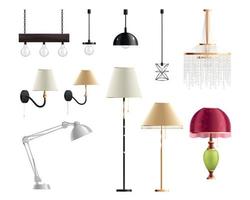 House Interior Lamps Set vector