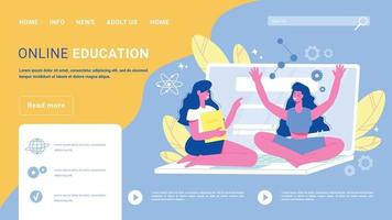 Online Education Website Design vector