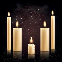 Candles Set Realistic Background vector