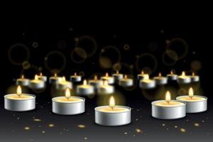 Candle Lights Realistic Background vector