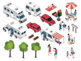 Family Campers Icon Set vector