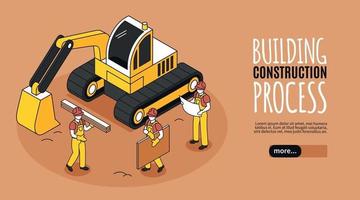 Construction Builders Horizontal Banner vector