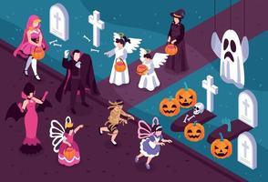 ilustración isométrica de halloween vector