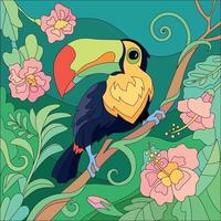 Tropical Bird Toucan Tropics Composition vector